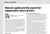 Natural capital and the search for independent return drivers