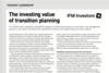 The investing value of transition planning