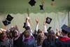 graduation university hats crowd