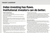 Index investing has flaws. Institutional investors can do better.