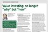 Value investing: no longer “why” but “how”