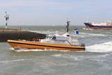 A Dutch shipping pilot sailing into the harbour, on its way to the new pension system