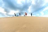 children playing desert