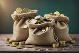 small pots sacks money cash