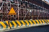 road works block barrier slow down