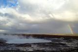 Iceland rainbow thermal sky clouds