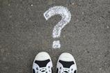 question mark floor chalk shoes