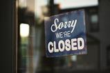 sorry we're closed sign