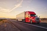 Truck driving on highway in US