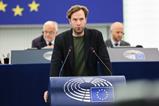Damian Boeselager, MEP, speaking during a European Parliament plenary session in June 2026