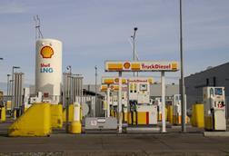 A Shell petrol station with diesel and LNG