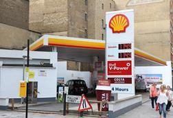 A Shell petrol station in London.