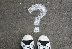 question mark floor chalk shoes