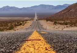 road horizon mountains
