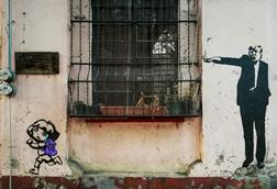 Trump graffiti mural
