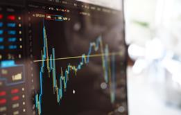 Stock price on monitor