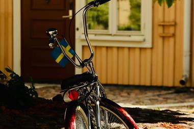 Sweden flag bycicle