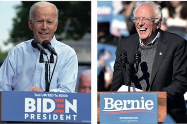 Joe Biden and Senator Bernie Sanders