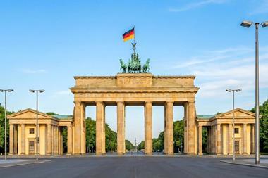 Berlin Germany flag Brandenburg Gate
