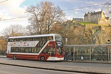 Lothian buses Edinburgh Scotland