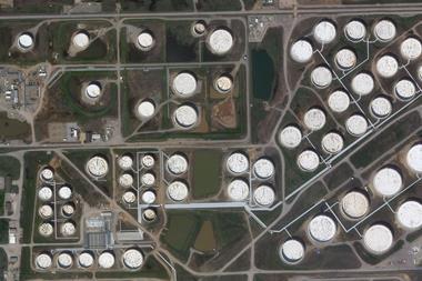 An aerial view of Cushing oil storage hub in Texas