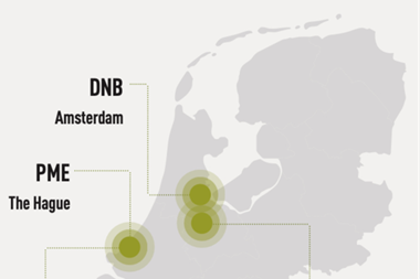 Five key players in Dutch pensions - institutions location map