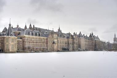 The Dutch parliament in The Hague in winter