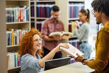 Librarian in library