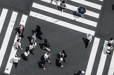Crossroads people crossing