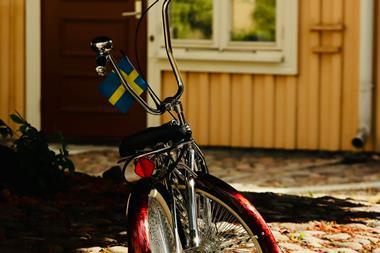 Sweden flag bycicle