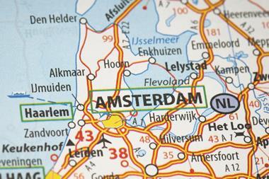 A map of Amsterdam, the Netherlands