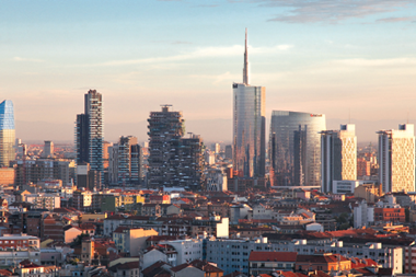 The Porta Nuova district in Milan, Italy's financial hub
