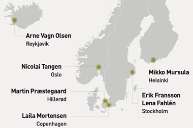 Location of key nordic pensions players