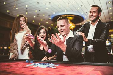 Lucky gamblers in casino roulette