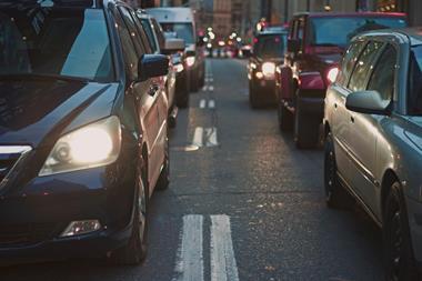 photo depicting cars at a standstil
