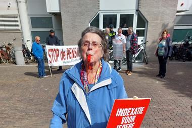 pension protester the hague netherlands