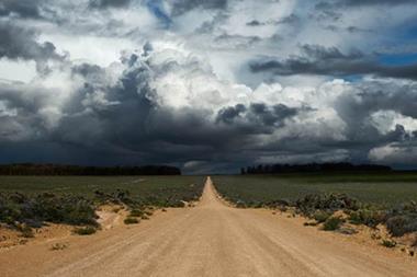 dirt road horizon storm