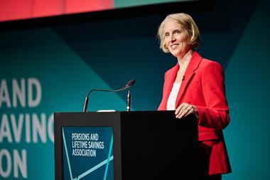 Emma Reynolds UK pensions minister at PLSA 2024