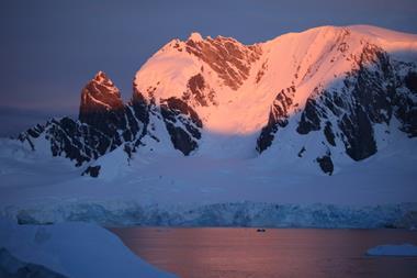 Antarctica at sunset