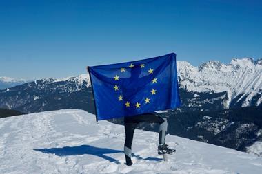 EU flag on mountain - Photo-antoine-schible, Unsplash