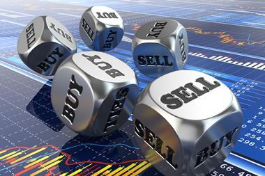 buy sell dice with graphs on background