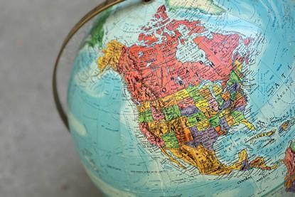 United States US map globe