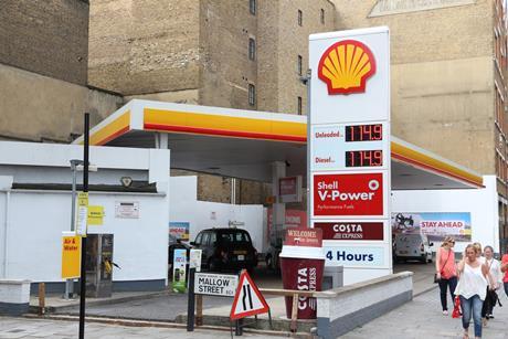 A Shell petrol station in London.