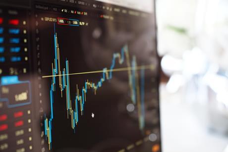 Stock price on monitor