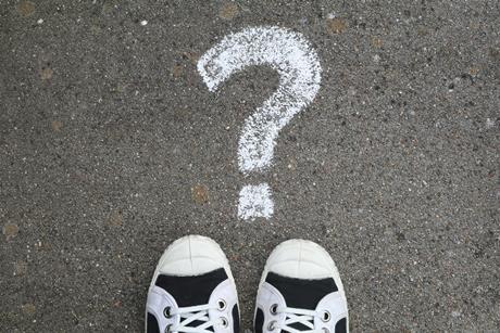 question mark floor chalk shoes