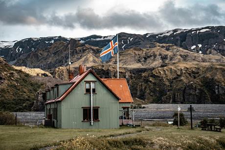 Iceland flag scenery