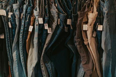 Clothing on sales rack