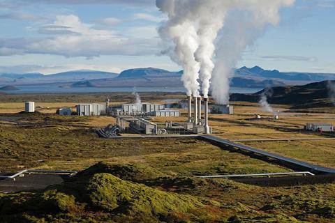 The Nesjavellir geothermal power plant in Iceland