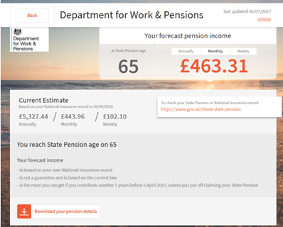 Pension dashboard