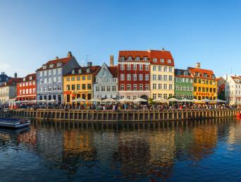 The Nyhavn district in Copenhagen, Denmark